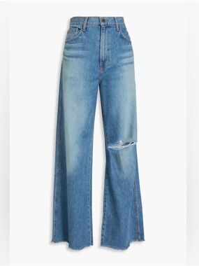 NWOT Veronica Beard Taylor Relaxed High-Rise Wide-Leg Distressed Jeans